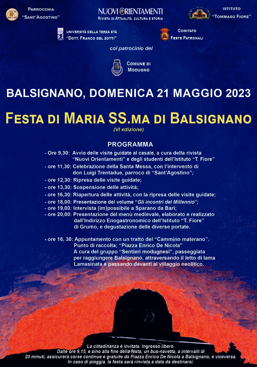 BALSIGNANO - DOMENICA 21 MAGGIO 2023 - FESTA SI MARIA SS.MA DI BALSIGNANO - MODUGNO